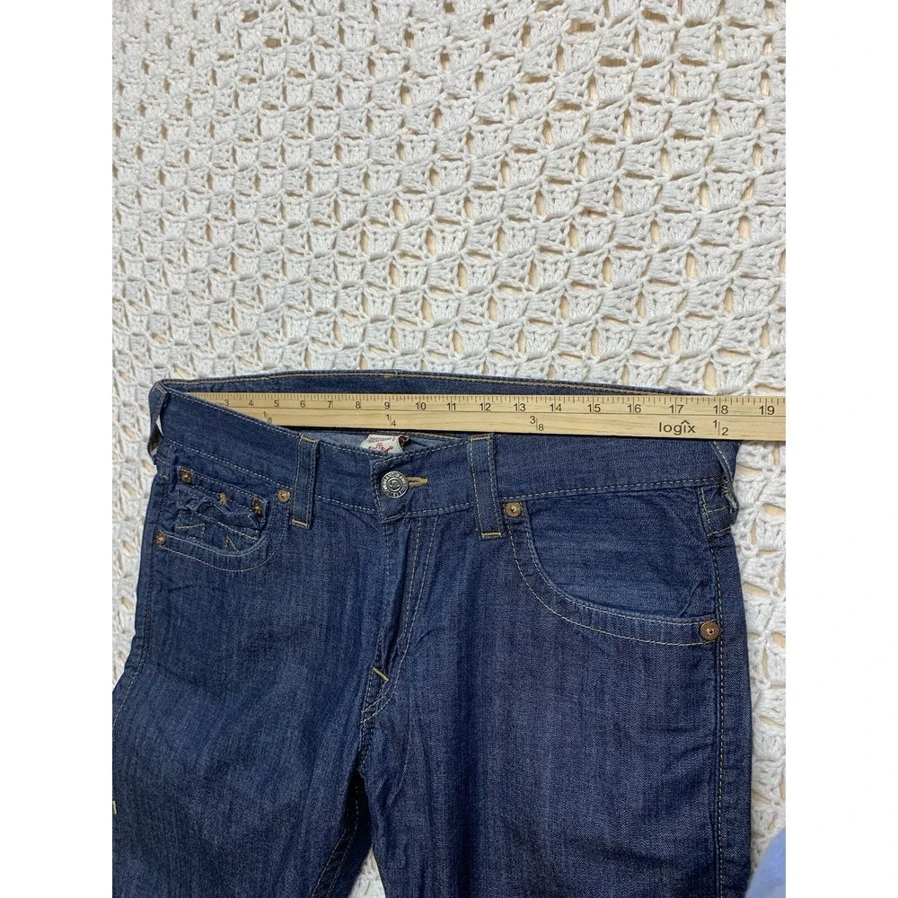 Vtg True Religion Jeans Men Tag 34 Apprx W36 L33  Blue Denim Bootcut Made in USA